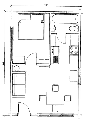 Cabin 1 ground floor plan