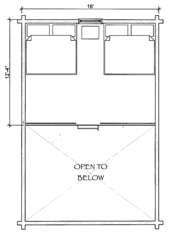 Cabin 1 loft floor plan